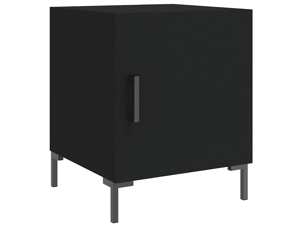 Table de chevet noir 40x40x50 cm bois d’ingénierie