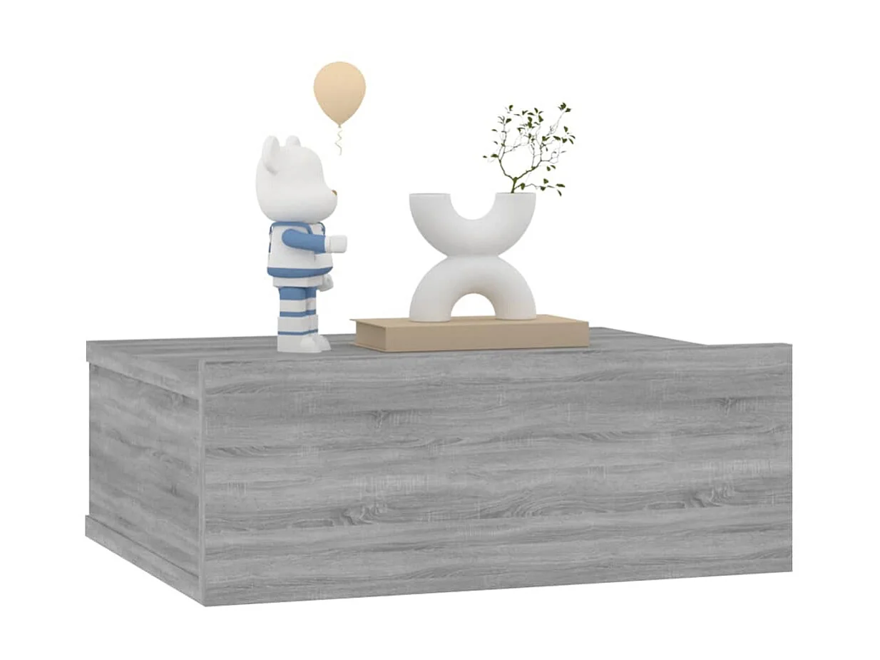Table de chevet flottante Sonoma gris 40x30x15 cm