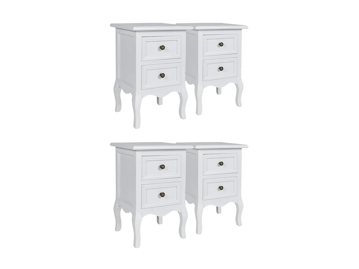 stuks nachtkastjes met 2 lades MDF Wit