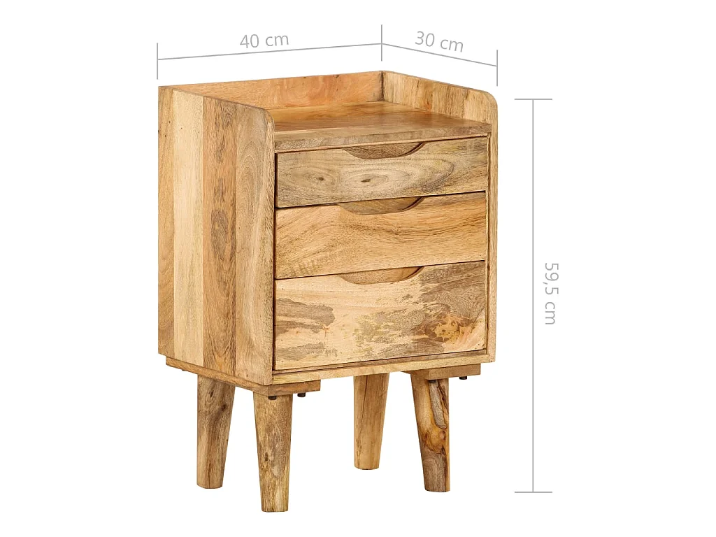 Nachttisch Massives Mangoholz 40 x 30 x 59,5 cm