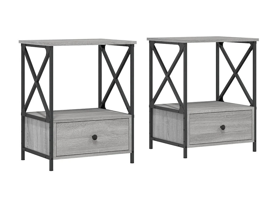 Tables de chevet 2 pcs sonoma gris 50x41x65 cm bois ingénierie