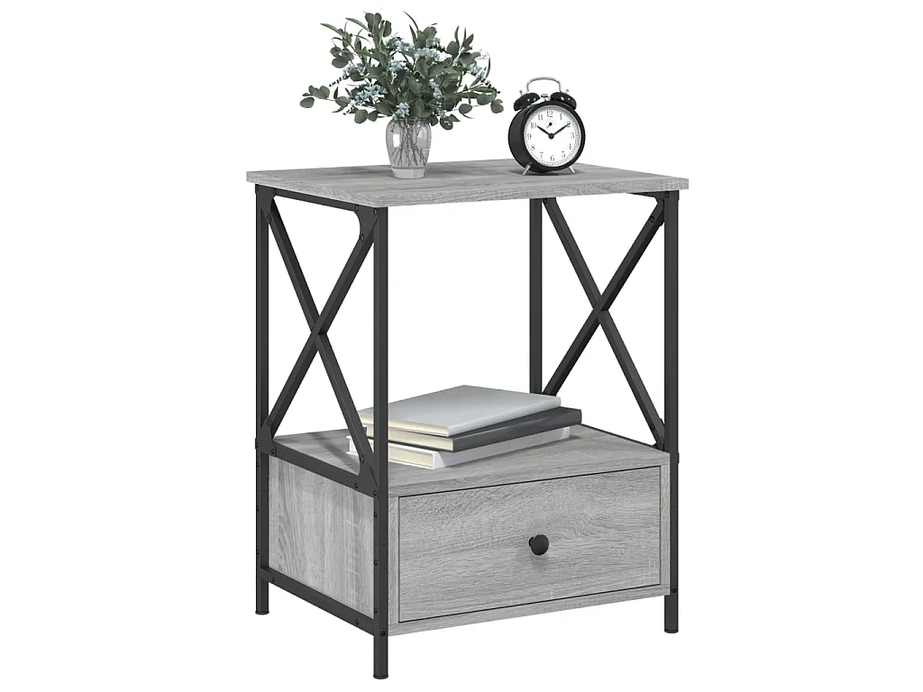 Tables de chevet 2 pcs sonoma gris 50x41x65 cm bois ingénierie