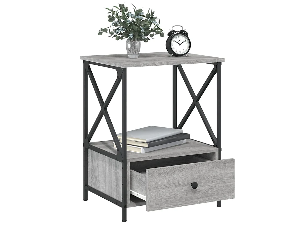 Tables de chevet 2 pcs sonoma gris 50x41x65 cm bois ingénierie