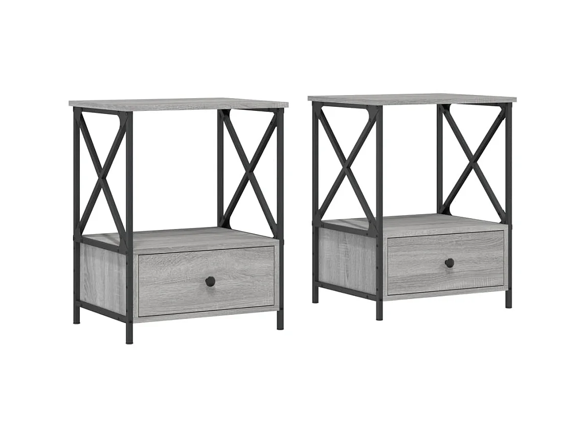 Tables de chevet 2 pcs sonoma gris 50x41x65 cm bois ingénierie