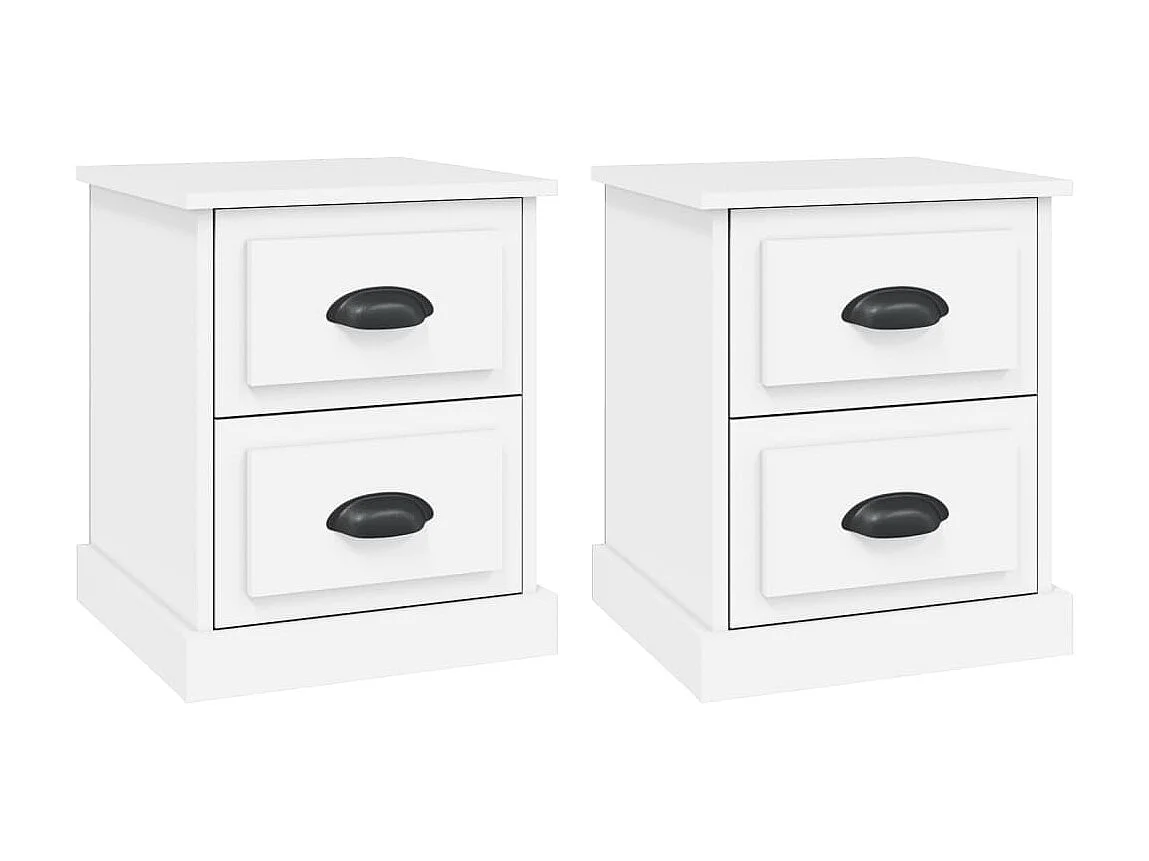 Tables de chevet 2 pcs blanc 39x39x47,5 cm bois d'ingénierie