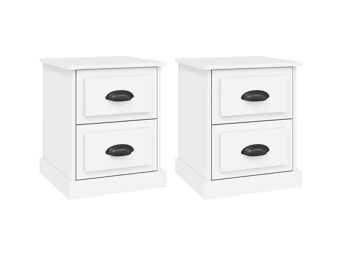 Tables de chevet 2 pcs blanc 39x39x47,5 cm bois d'ingénierie