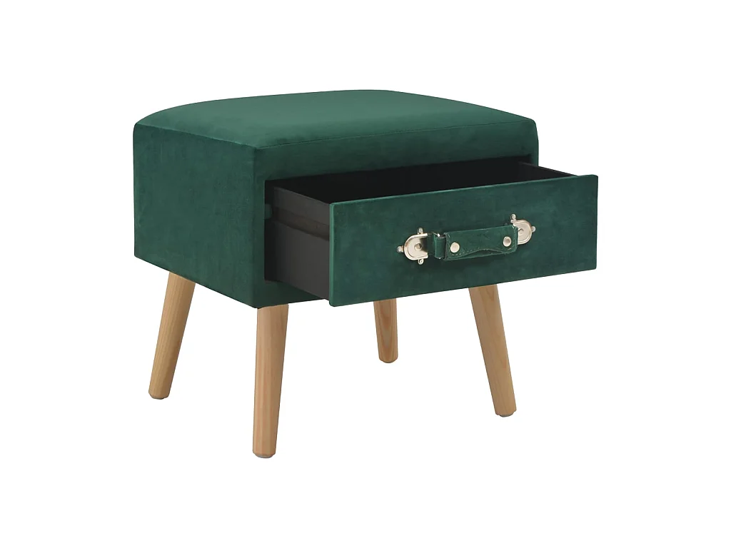Table de chevet Vert 40x35x40 cm Velours