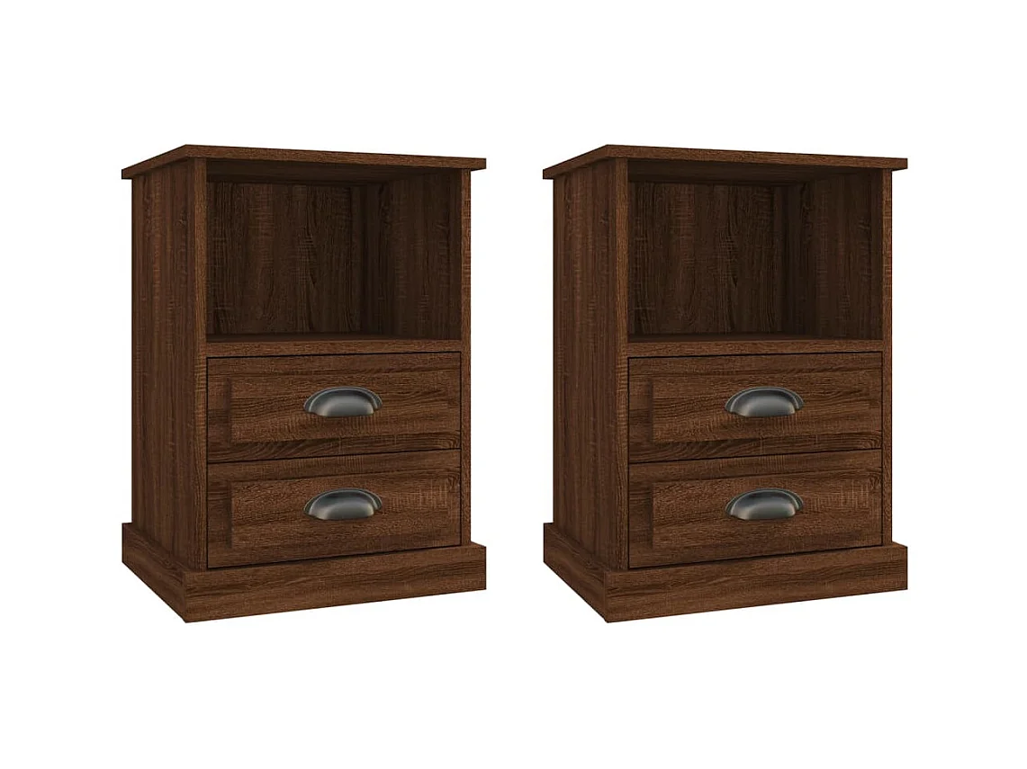 Tables de chevet 2 pcs chêne marron 43x36x60 cm
