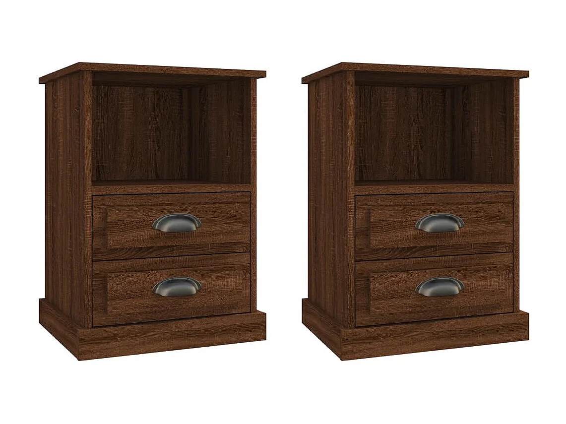 Nachtkastjes 2 stuks bruin eiken 43x36x60 cm