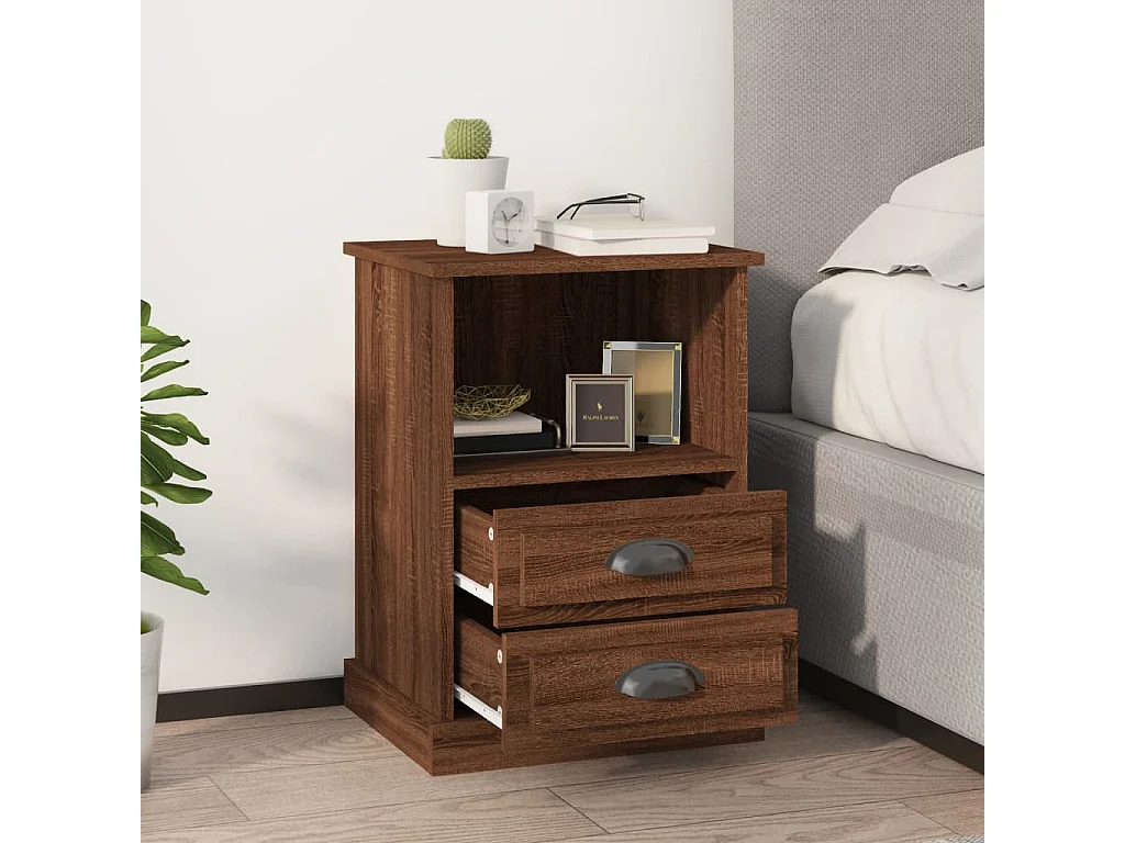 Nachtkastjes 2 stuks bruin eiken 43x36x60 cm