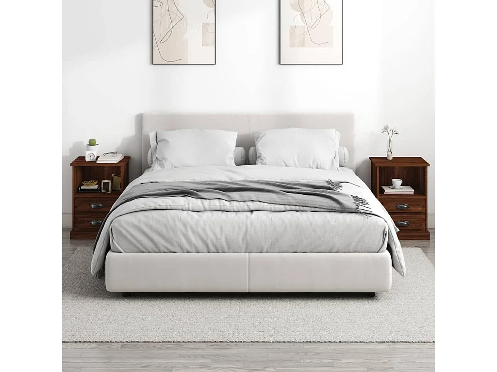 Nachtkastjes 2 stuks bruin eiken 43x36x60 cm