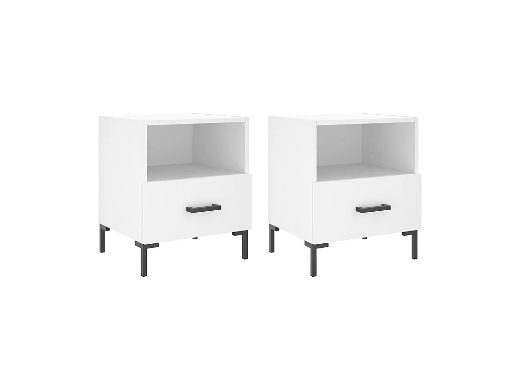 Comodini 2 pezzi bianco 40x35x47,5 cm in MDF