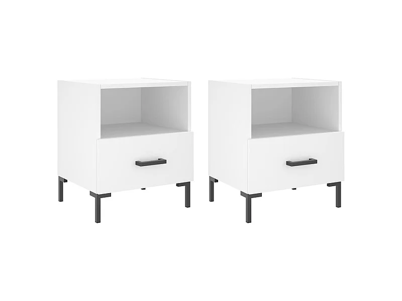 Nachtkastjes 2 stuks wit 40x35x47,5 cm samengesteld hout