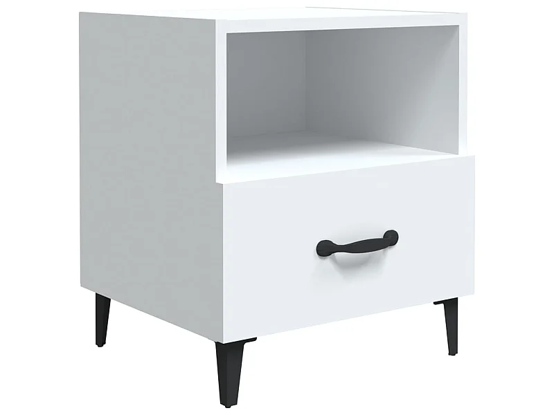 Mesita de noche Blanco Madera contrachapada