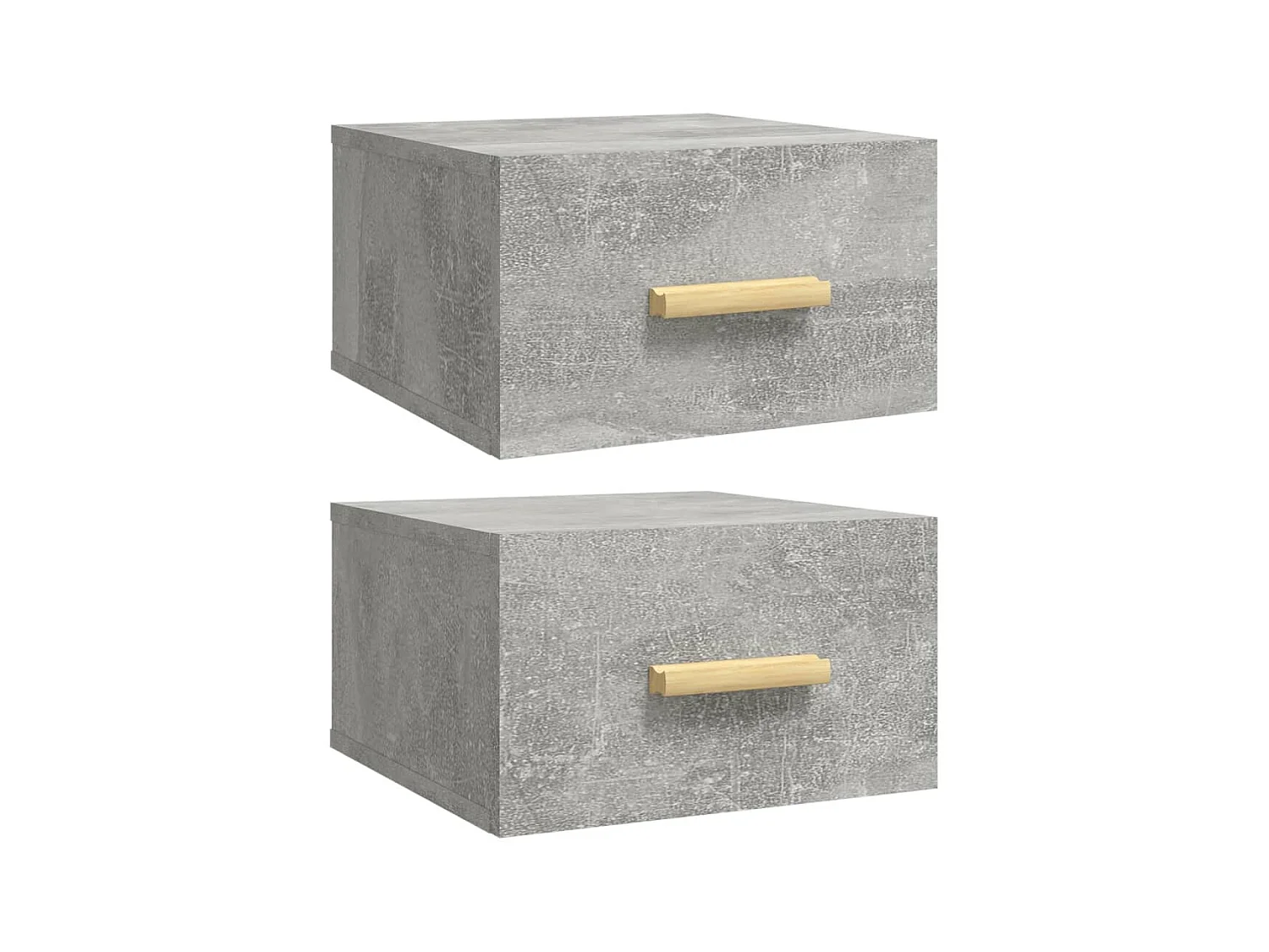Comodini a muro 2 pz grigio cemento 35x35x20 cm