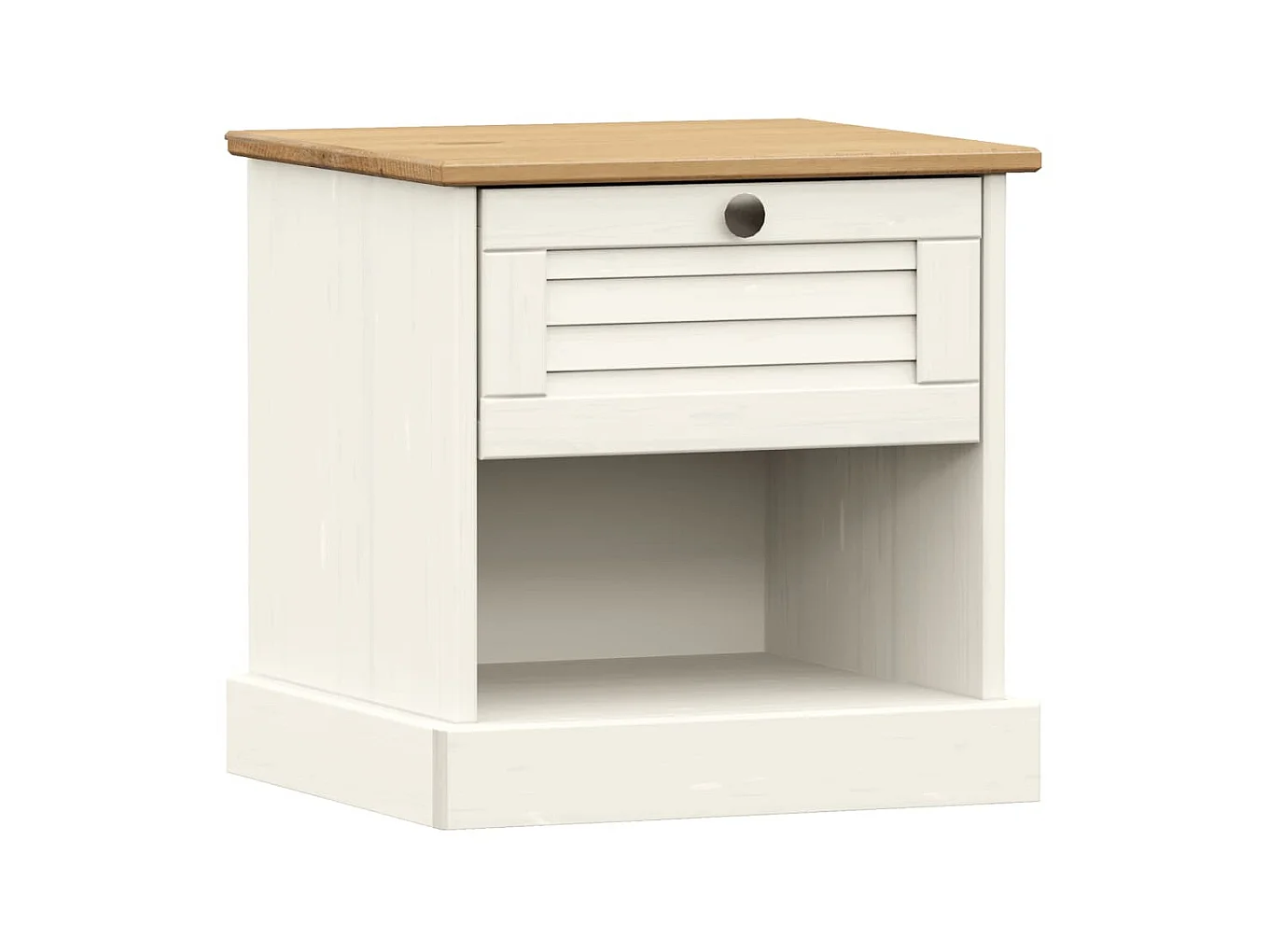 Table de chevet VIGO blanc 42x35x40 cm bois de pin massif