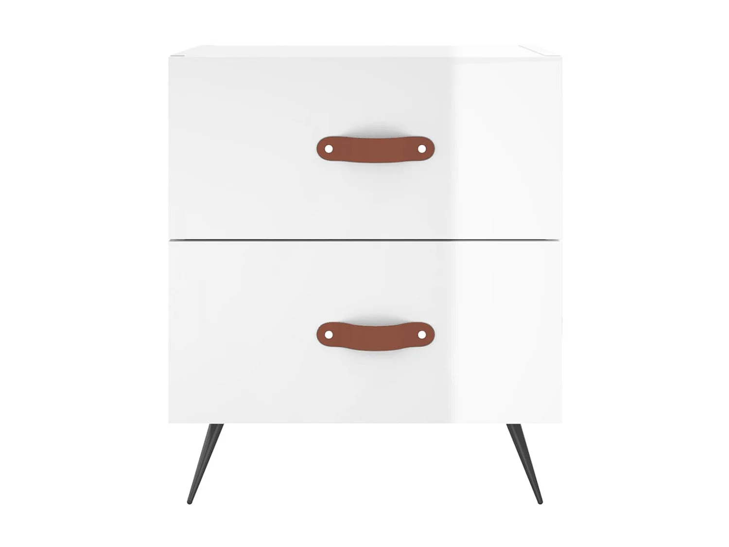 Table de chevet blanc brillant 40x35x47,5 cm bois d’ingénierie