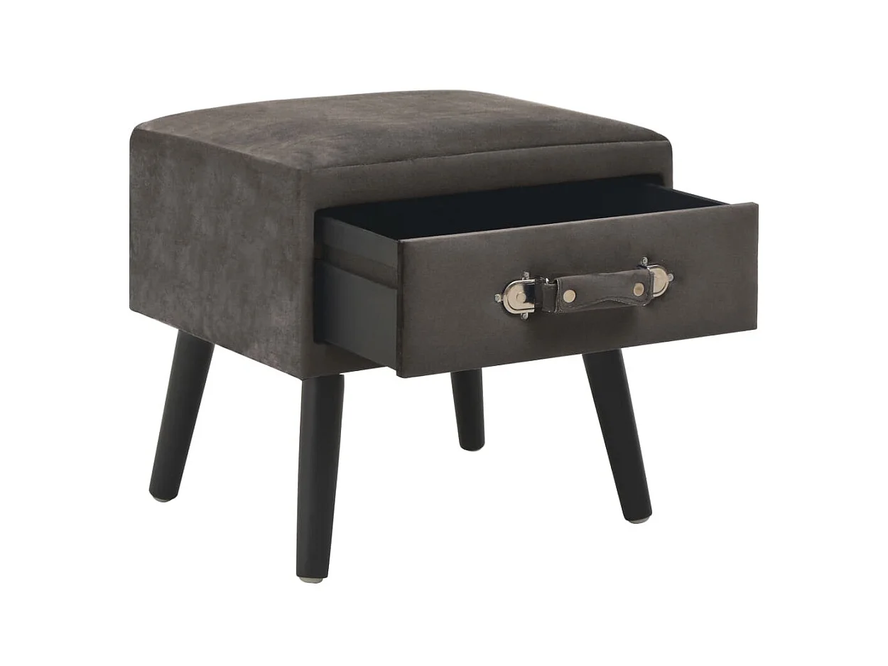 Table de chevet Gris 40x35x40 cm Velours
