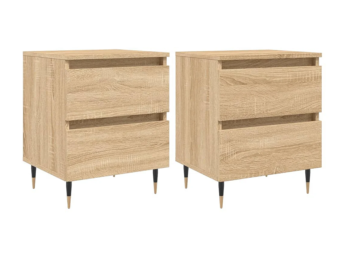 Tables de chevet 2 pcs chêne sonoma 40x35x50 cm bois ingénierie