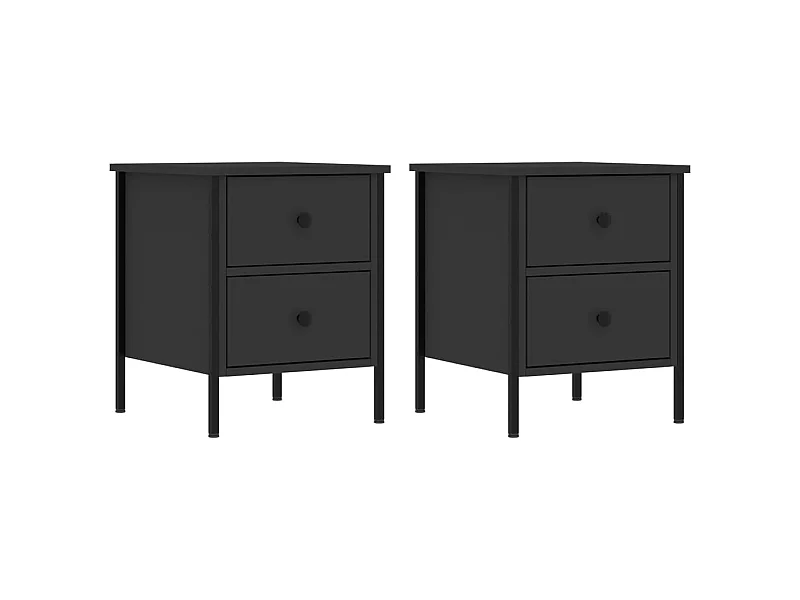 Tables de chevet 2 pcs noir 40x42x50 cm bois d’ingénierie