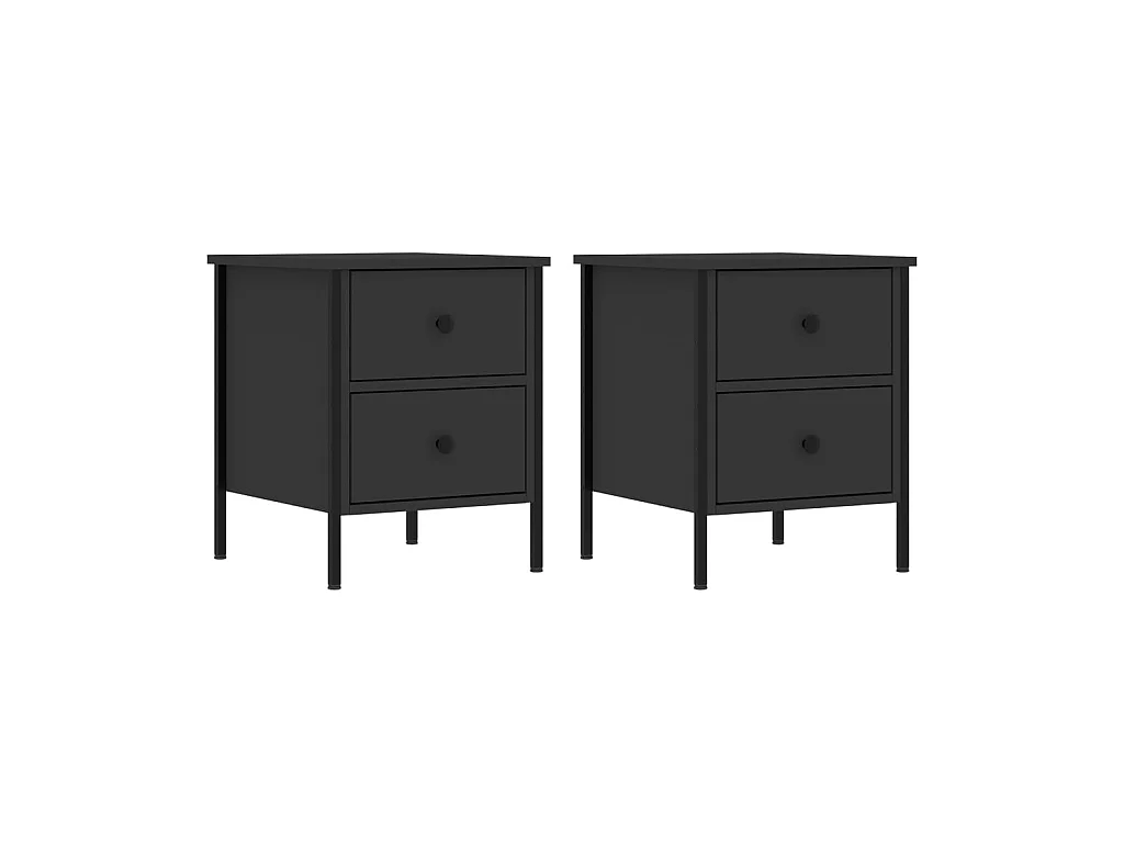 Tables de chevet 2 pcs noir 40x42x50 cm bois d’ingénierie