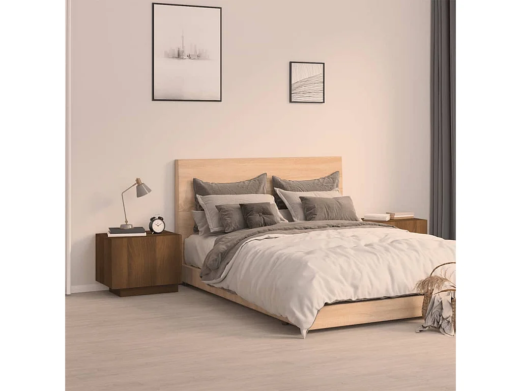 Nachttisch Braune Eiche 100x35x40 cm Holzwerkstoff