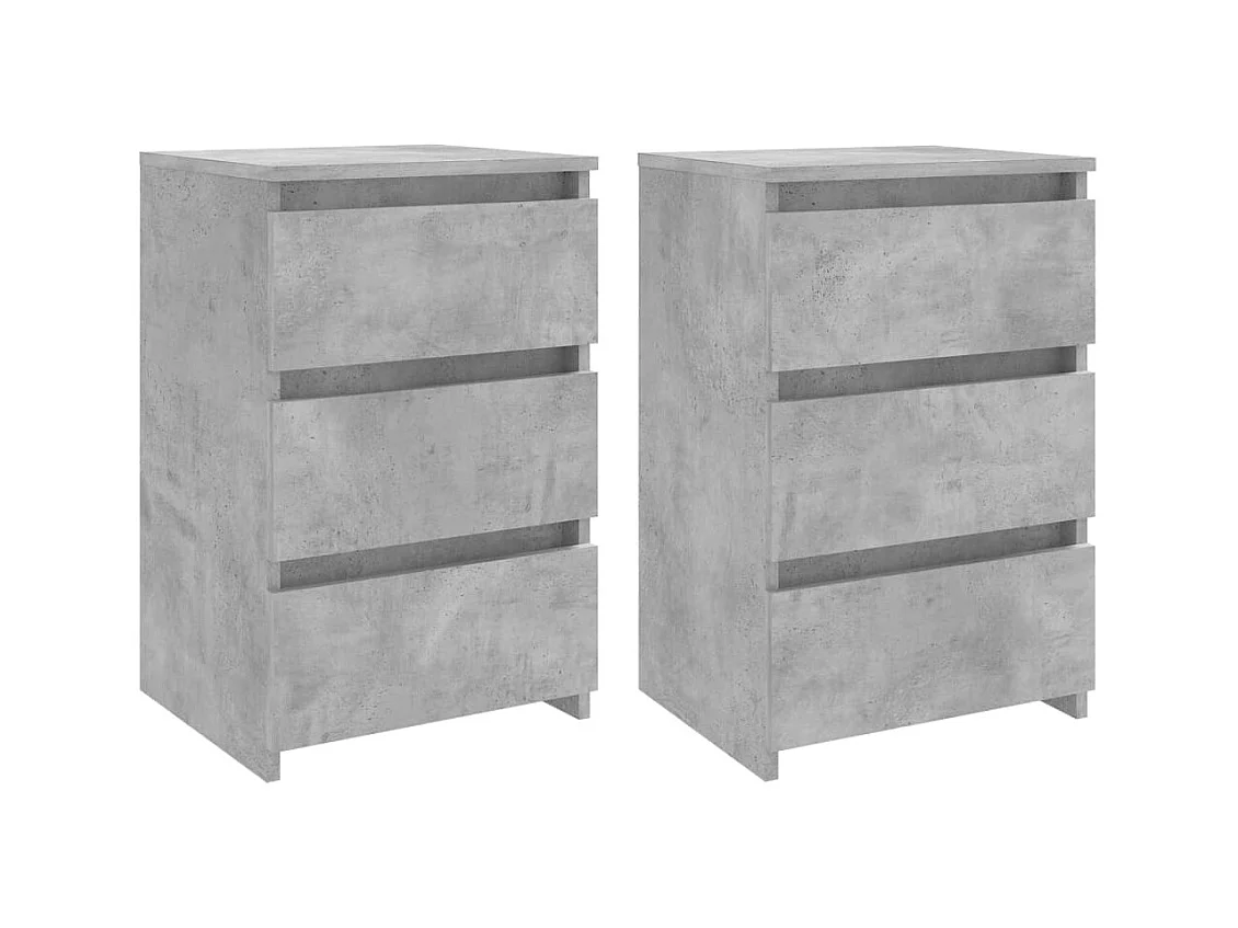 Nachtkastjes 2 stuks Betongrijs 40x35x62,5 cm Spaanplaat