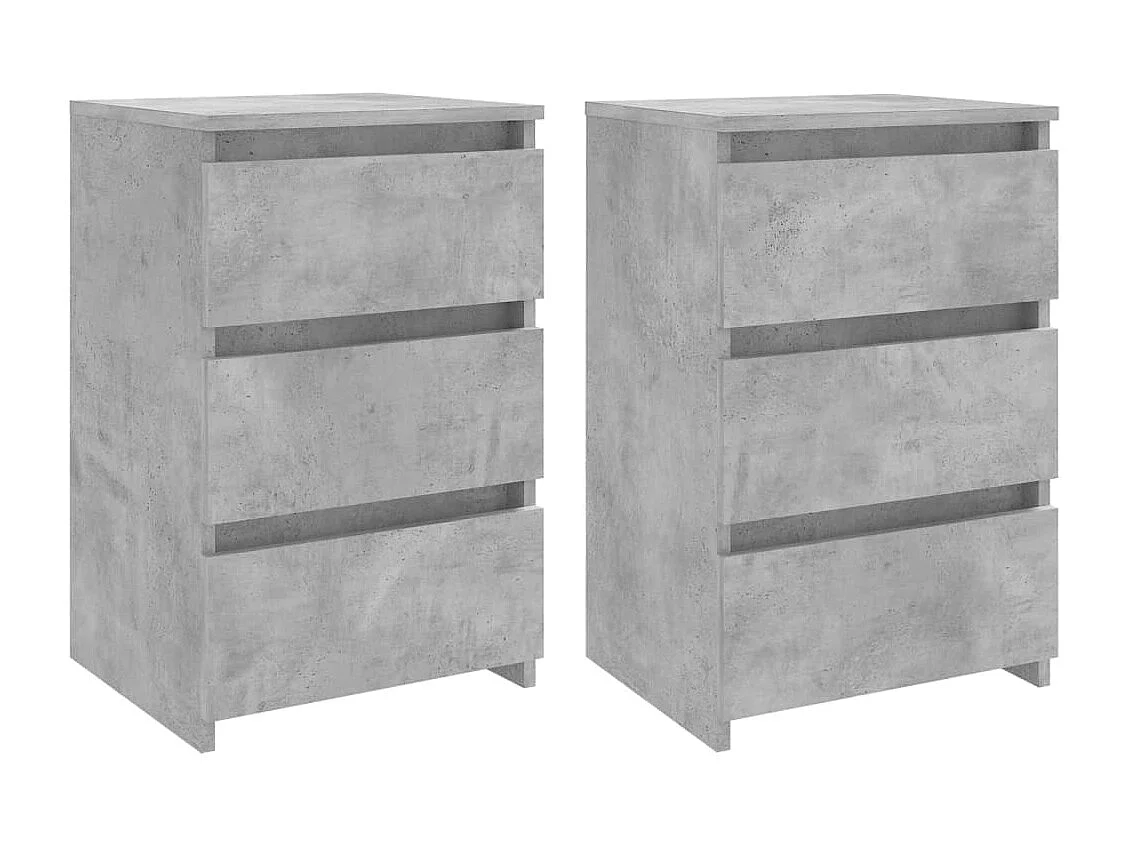 Nachttische 2 Stk. Betongrau 40x35x62,5 cm Spanplatte