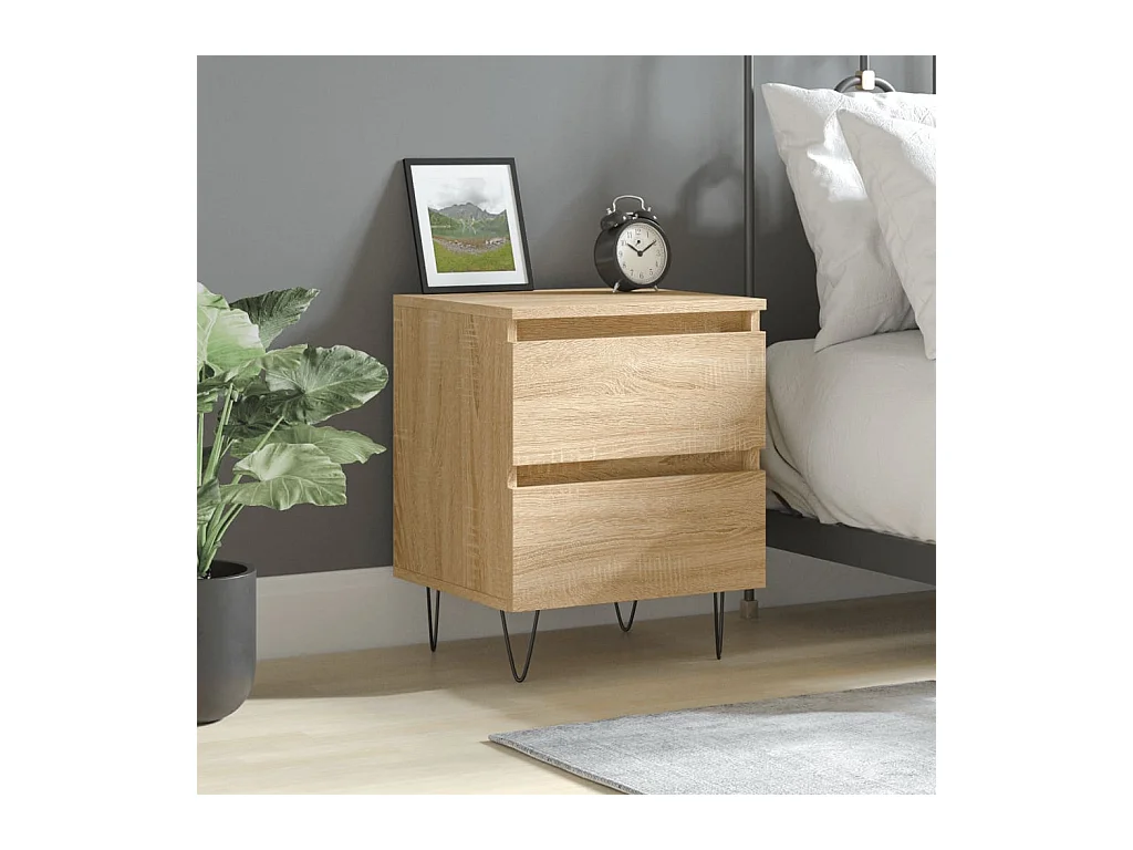 Table de chevet chêne sonoma 40x35x50 cm bois d’ingénierie