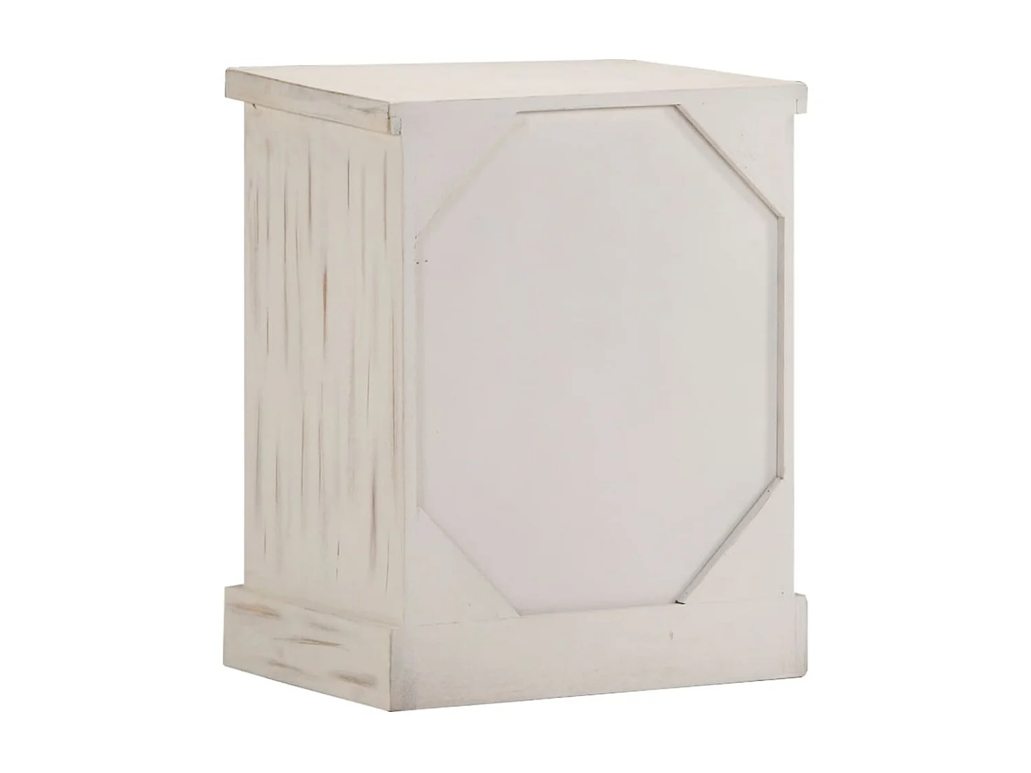 Comodino Bianco 40 x 30 x 50 cm Legno massello di mango