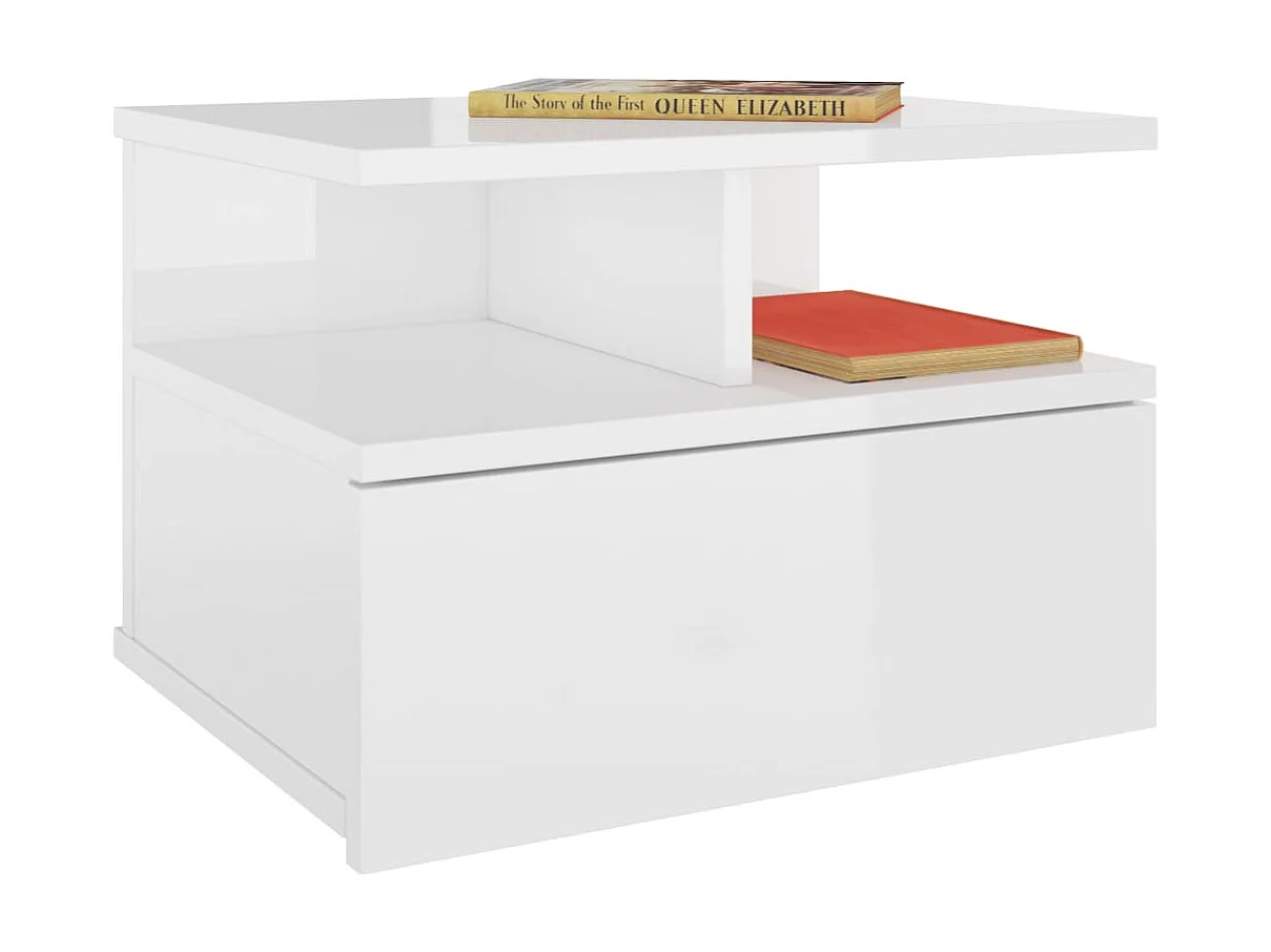 Comodini 2 pz Bianco lucido 40x31x27 cm Truciolare