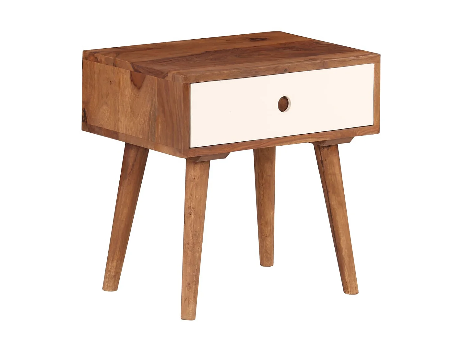 Mesa de cabeceira em madeira de sheesham maciça 45 x 30 x 45 cm