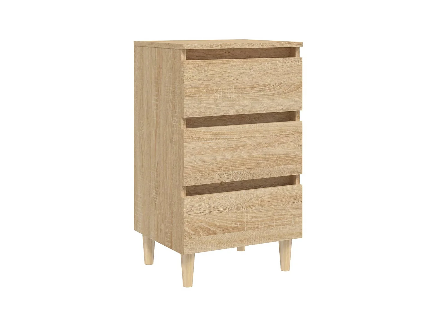 Nachtkastje met houten poten Sonoma eiken 40x35x69 cm