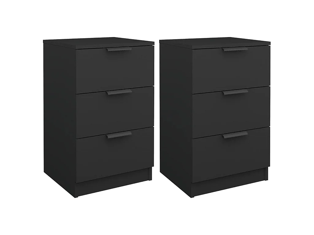 Tables de chevet 2 pcs noir 40x36x65 cm