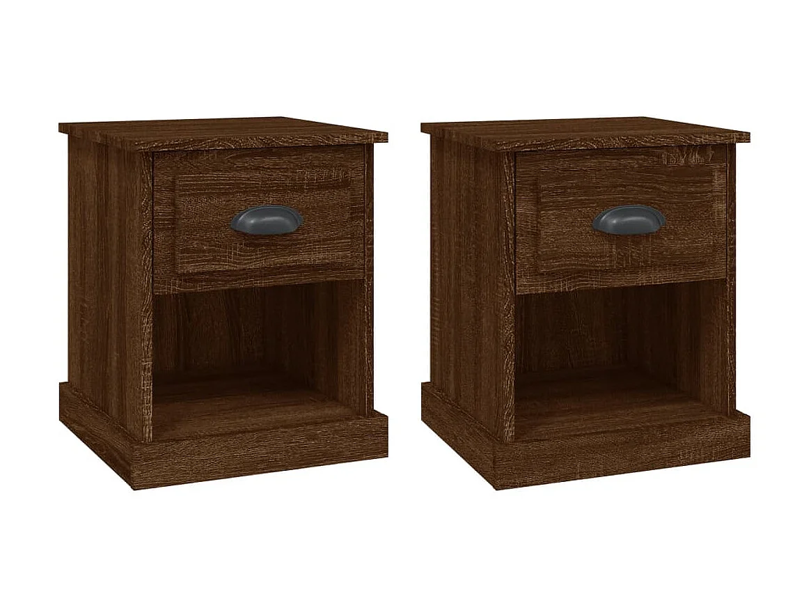 Comodini 2 pezzi in rovere marrone 39x39x47,5 cm in MDF
