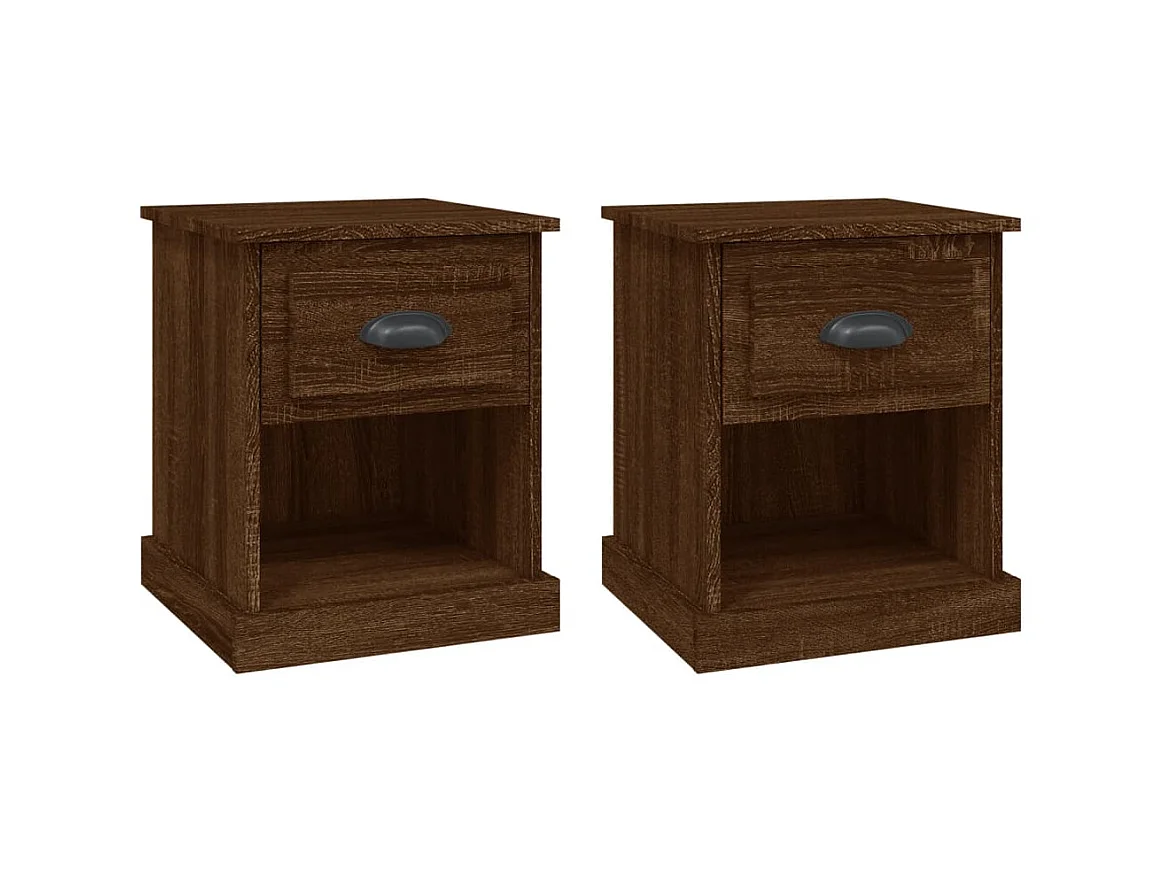 Tables de chevet 2pcs chêne marron 39x39x47,5cm bois ingénierie