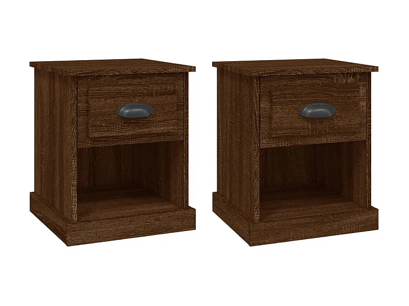 Tables de chevet 2pcs chêne marron 39x39x47,5cm bois ingénierie