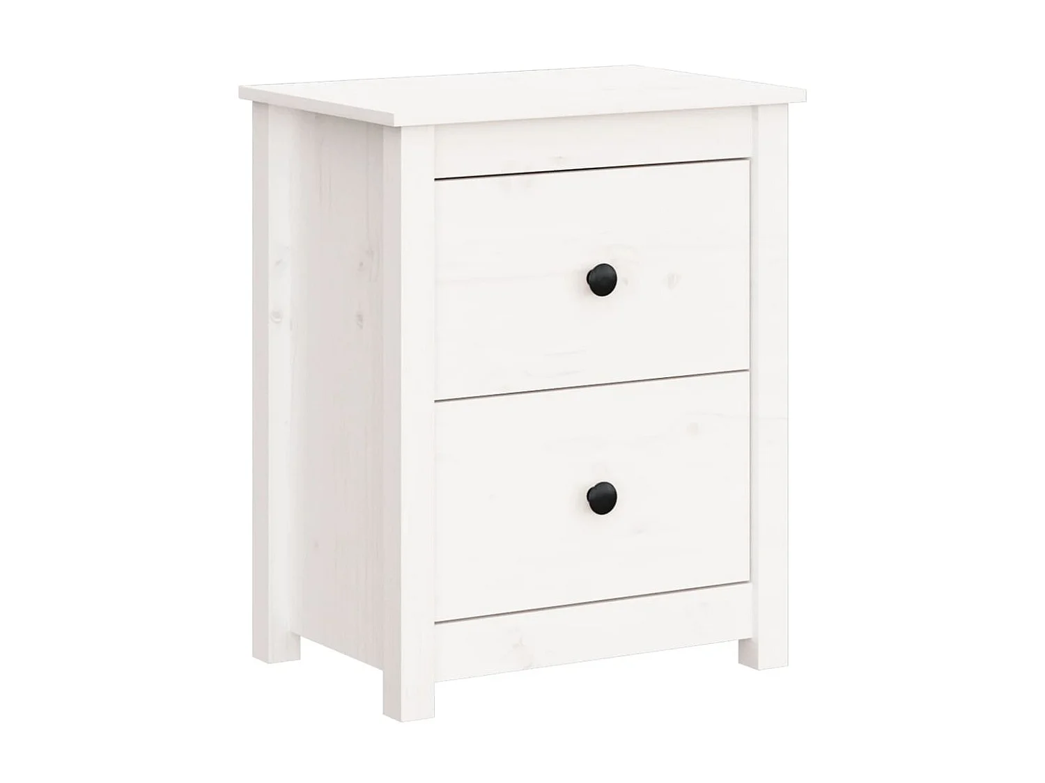 Table de chevet Blanc 50x35x61,5 cm Bois de pin massif