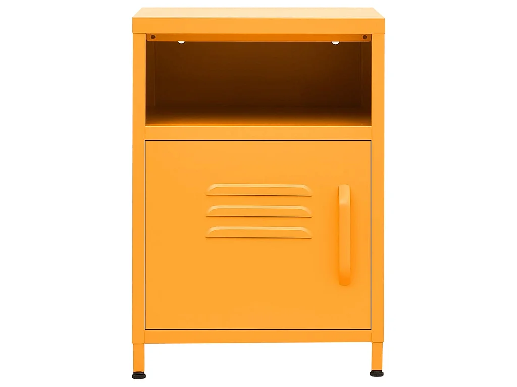 Table de chevet Jaune moutarde 35x35x51 cm Acier