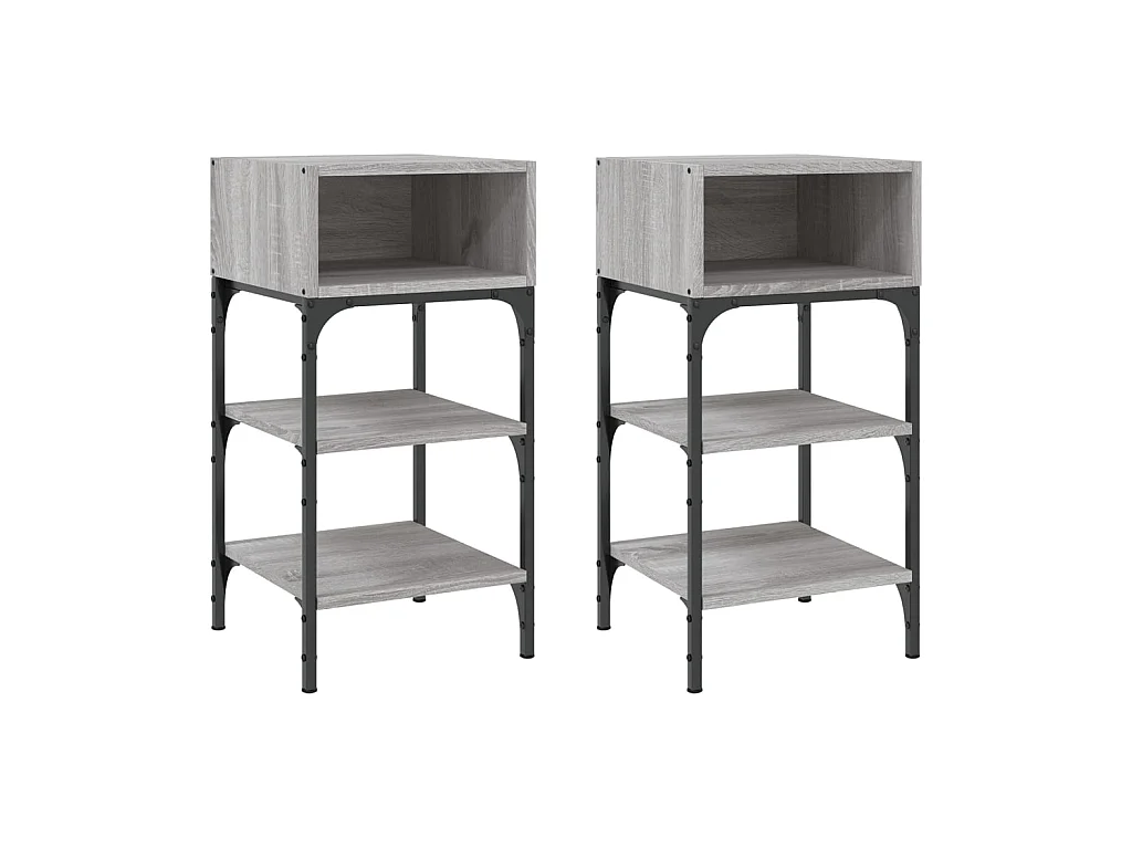 Comodini 2 pezzi sonoma grigio 35x34,5x70 cm in MDF