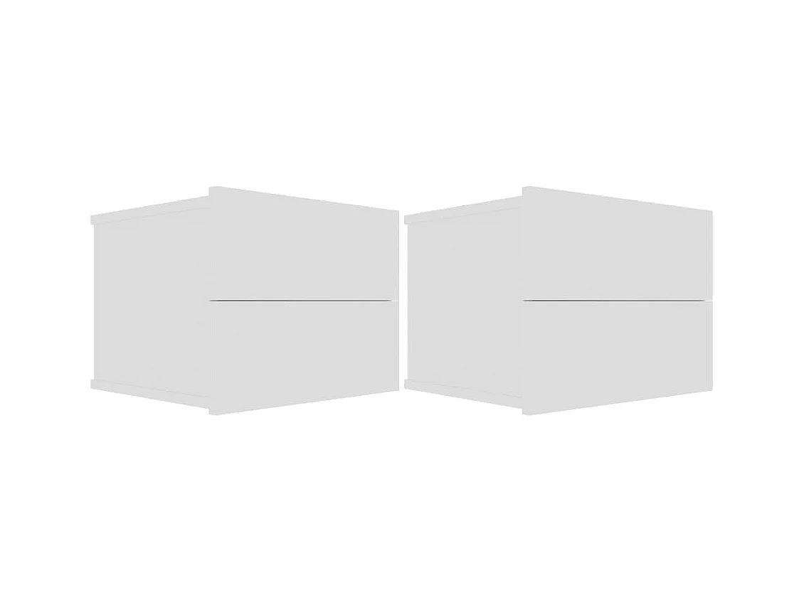 Comodini 2 pz Bianco 40 x 30 x 30 cm Truciolare