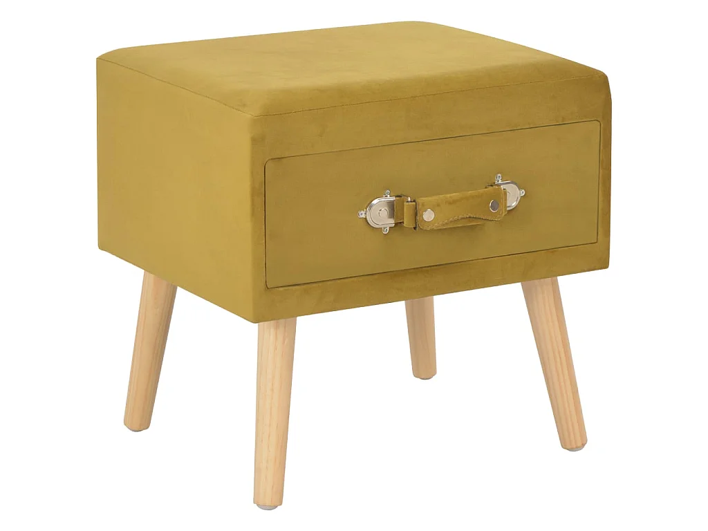 Comodini 2 pz Senape 40x35x40 cm Velluto