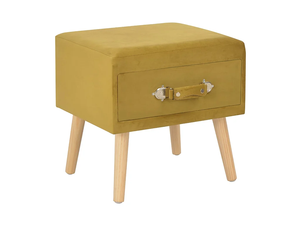 Tables de chevet 2 pcs Moutarde 40x35x40 cm Velours