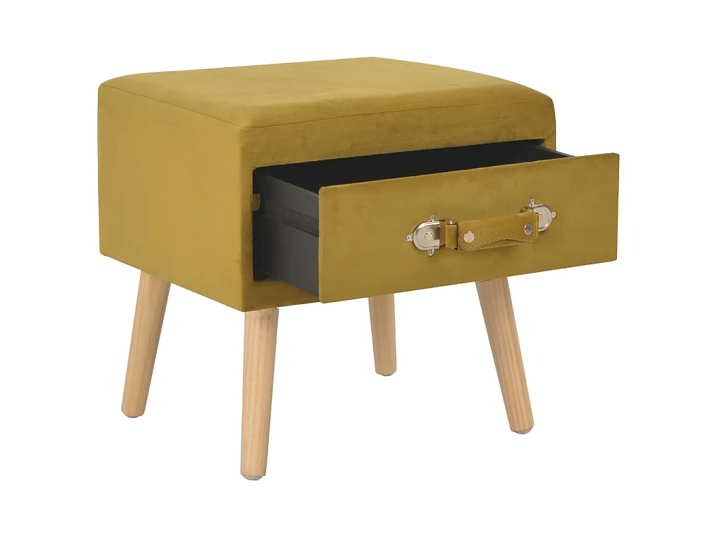 Tables de chevet 2 pcs Moutarde 40x35x40 cm Velours