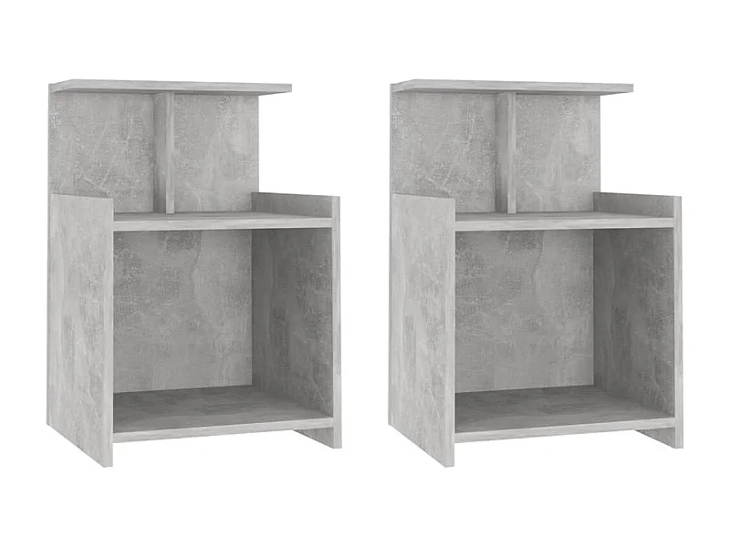 Tables de chevet 2 pcs Gris béton 40x35x60 cm Aggloméré