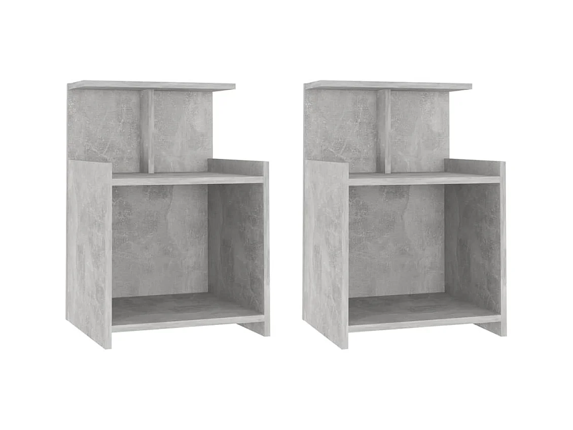 Tables de chevet 2 pcs Gris béton 40x35x60 cm Aggloméré