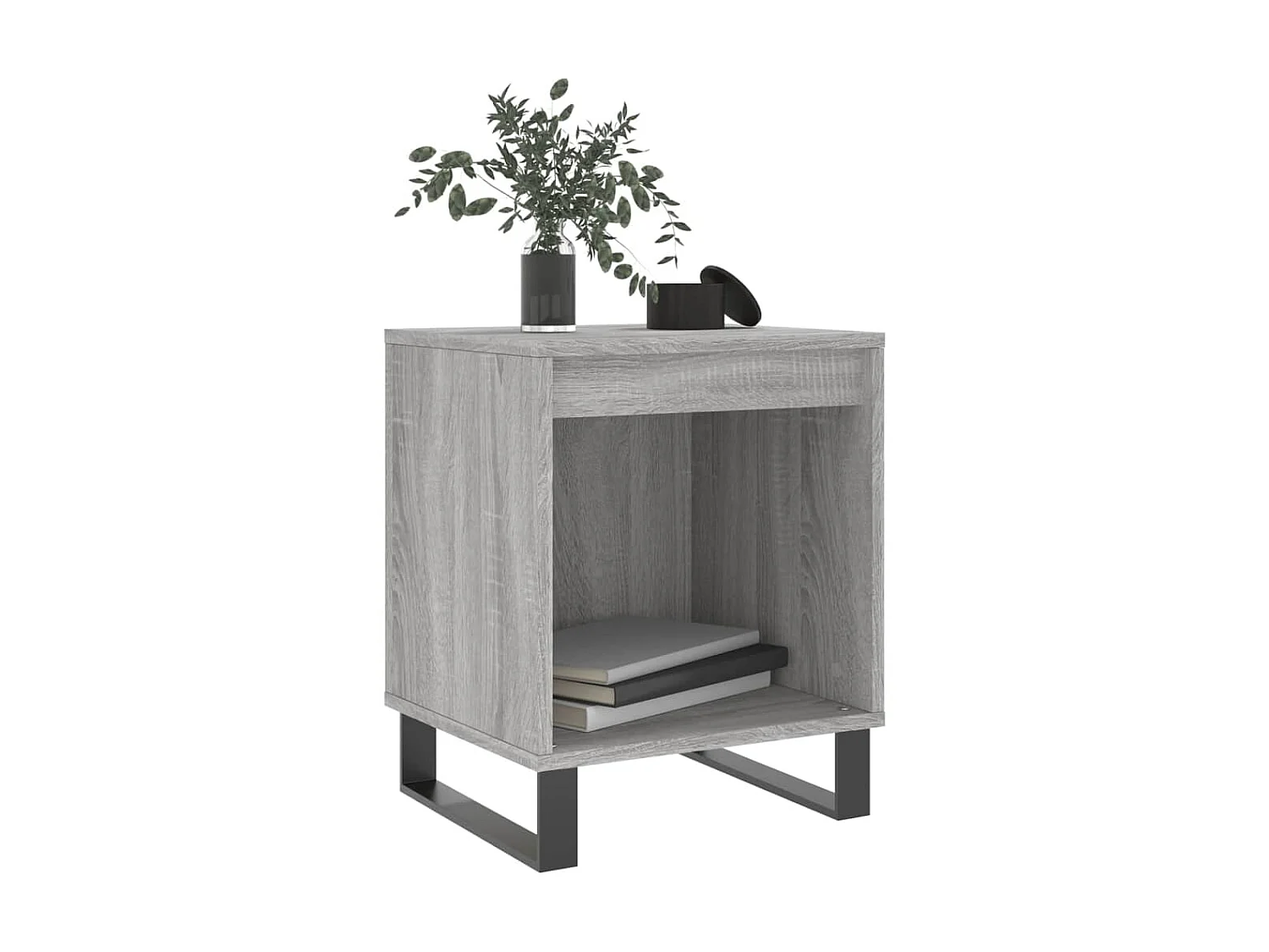 Sonoma grauer Nachttisch 40x35x50 cm, Holzwerkstoff