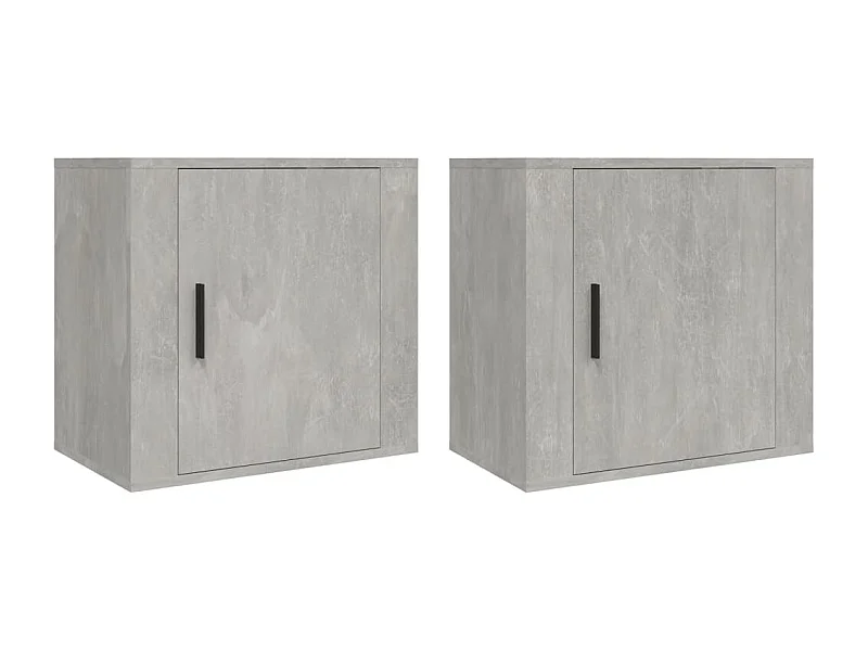 Comodini Sospesi 2 pz Grigio Cemento 50x30x47 cm