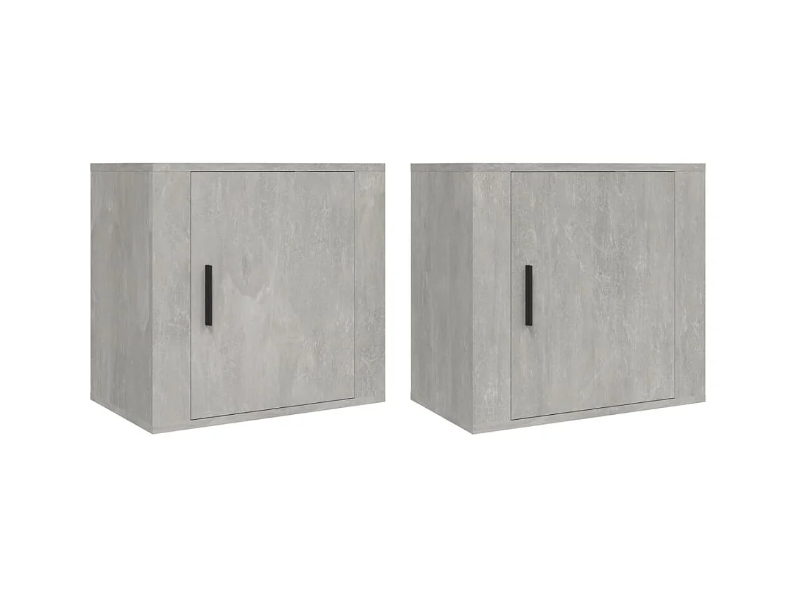Tables de chevet murales 2 pcs Gris béton 50x30x47 cm