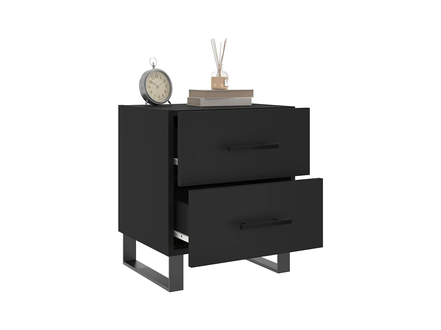 Nachttische 2 Stück schwarz 40x35x47,5 cm Holzwerkstoff